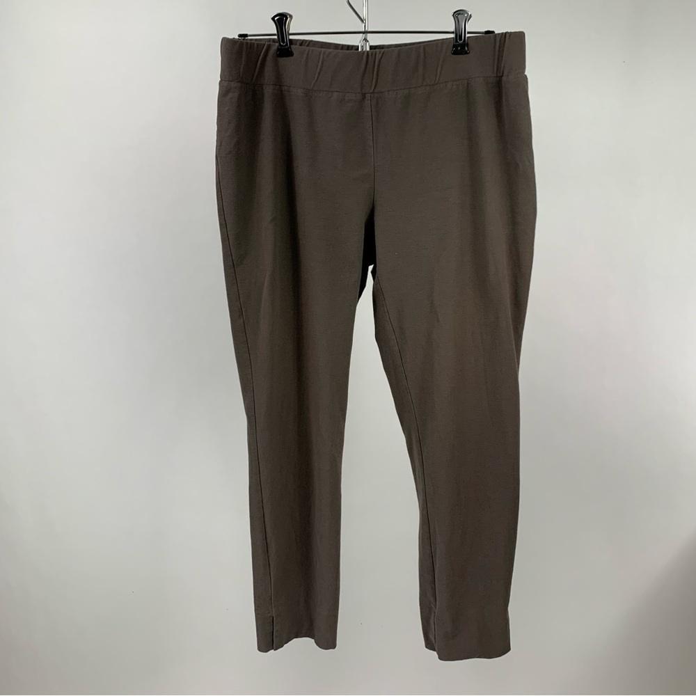 Eileen Fisher Viscose Spandex Knit Stretch Capri Brown Pants Medium M